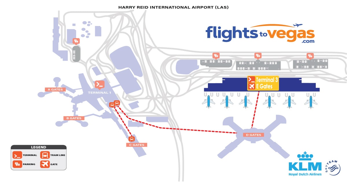 KLM Airlines Harry Reid Airport Las Vegas